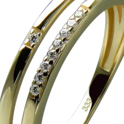 GoldDream Gold Ring Double Gr.56 Zirkonia weiß 333er Gelbgold GDR537Y56