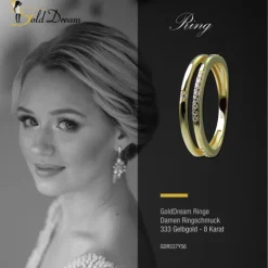 GoldDream Gold Ring Double Gr.56 Zirkonia weiß 333er Gelbgold GDR537Y56