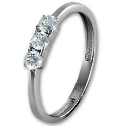 GoldDream Gold Ring 3er Zirkonia weiß Gr.60 333er Weißgold GDR511J60