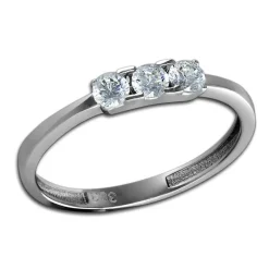 GoldDream Gold Ring 3er Zirkonia weiß Gr.58 333er Weißgold GDR511J58