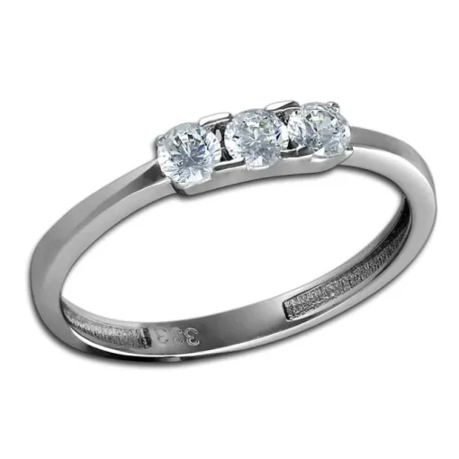 GoldDream Gold Ring 3er Zirkonia weiß Gr.54 333er Weißgold GDR511J54