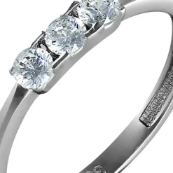 GoldDream Gold Ring 3er Zirkonia weiß Gr.54 333er Weißgold GDR511J54