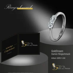 GoldDream Gold Ring 3er Zirkonia weiß Gr.56 333er Weißgold GDR511J56