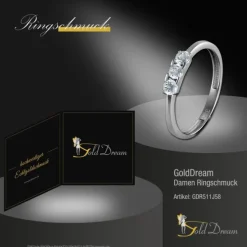 GoldDream Gold Ring 3er Zirkonia weiß Gr.58 333er Weißgold GDR511J58