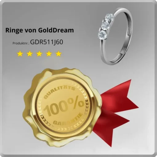 GoldDream Gold Ring 3er Zirkonia weiß Gr.60 333er Weißgold GDR511J60