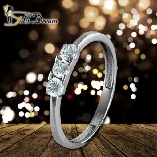 GoldDream Gold Ring 3er Zirkonia weiß Gr.60 333er Weißgold GDR511J60
