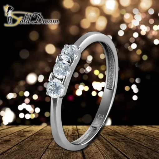 GoldDream Gold Ring 3er Zirkonia weiß Gr.54 333er Weißgold GDR511J54