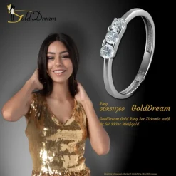 GoldDream Gold Ring 3er Zirkonia weiß Gr.60 333er Weißgold GDR511J60