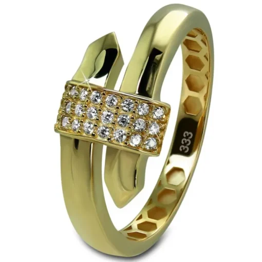 GoldDream Gold Ring Glamour Gr.60 Zirkonia weiß 333er Gelbgold GDR546Y60