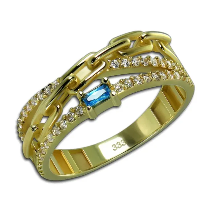 GoldDream Gold Ring Glamour Gr.54 Zirkonia weiß 333er Gelbgold GDR542Y54