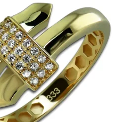 GoldDream Gold Ring Glamour Gr.58 Zirkonia weiß 333er Gelbgold GDR546Y58