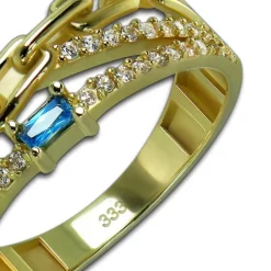 GoldDream Gold Ring Glamour Gr.54 Zirkonia weiß 333er Gelbgold GDR542Y54