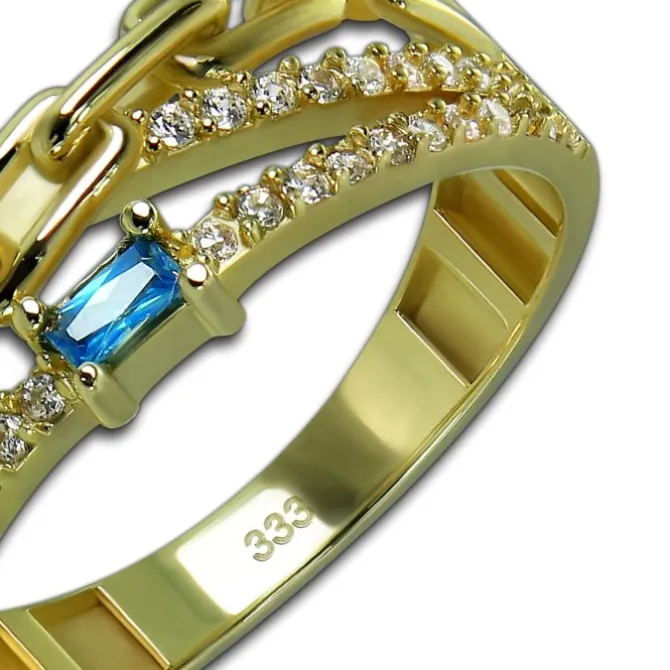 GoldDream Gold Ring Glamour Gr.54 Zirkonia weiß 333er Gelbgold GDR542Y54