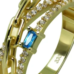 GoldDream Gold Ring Glamour Gr.54 Zirkonia weiß 333er Gelbgold GDR542Y54