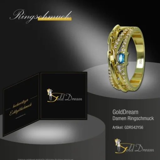 GoldDream Gold Ring Glamour Gr.56 Zirkonia weiß 333er Gelbgold GDR542Y56
