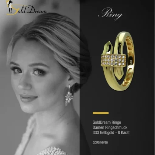 GoldDream Gold Ring Glamour Gr.60 Zirkonia weiß 333er Gelbgold GDR546Y60