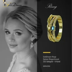 GoldDream Gold Ring Glamour Gr.60 Zirkonia weiß 333er Gelbgold GDR542Y60