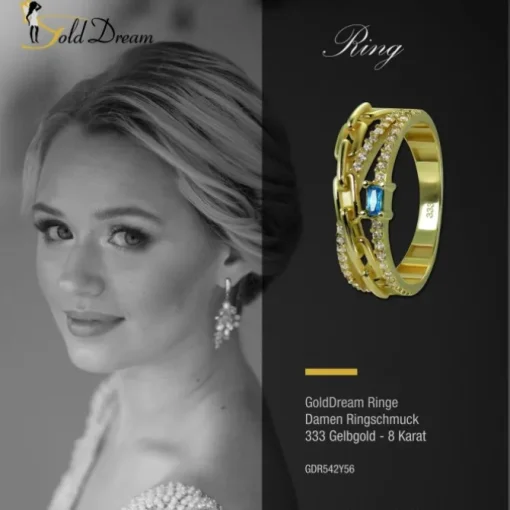GoldDream Gold Ring Glamour Gr.56 Zirkonia weiß 333er Gelbgold GDR542Y56