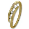 GoldDream Gold Ring Gr.56 3er Zirkonia weiß 333er Gelbgold GDR529Y56