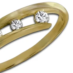 GoldDream Gold Ring Gr.58 3er Zirkonia weiß 333er Gelbgold GDR529Y58