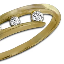 GoldDream Gold Ring Gr.60 3er Zirkonia weiß 333er Gelbgold GDR529Y60