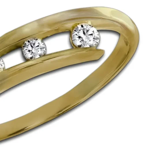 GoldDream Gold Ring Gr.56 3er Zirkonia weiß 333er Gelbgold GDR529Y56