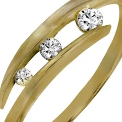 GoldDream Gold Ring Gr.58 3er Zirkonia weiß 333er Gelbgold GDR529Y58