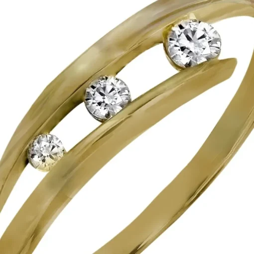 GoldDream Gold Ring Gr.60 3er Zirkonia weiß 333er Gelbgold GDR529Y60