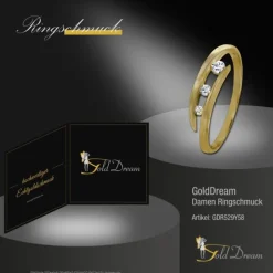 GoldDream Gold Ring Gr.58 3er Zirkonia weiß 333er Gelbgold GDR529Y58