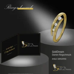 GoldDream Gold Ring Gr.60 3er Zirkonia weiß 333er Gelbgold GDR529Y60
