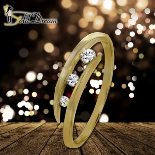 GoldDream Gold Ring Gr.60 3er Zirkonia weiß 333er Gelbgold GDR529Y60