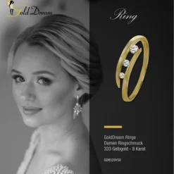 GoldDream Gold Ring Gr.58 3er Zirkonia weiß 333er Gelbgold GDR529Y58