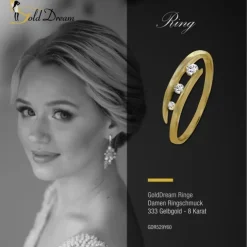 GoldDream Gold Ring Gr.60 3er Zirkonia weiß 333er Gelbgold GDR529Y60