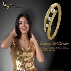 GoldDream Gold Ring Gr.58 3er Zirkonia weiß 333er Gelbgold GDR529Y58
