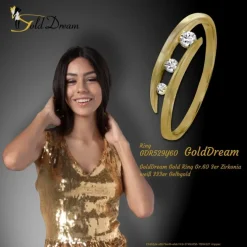 GoldDream Gold Ring Gr.60 3er Zirkonia weiß 333er Gelbgold GDR529Y60