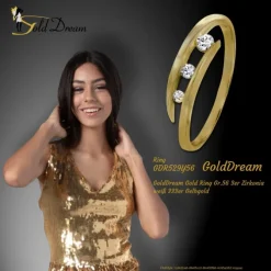 GoldDream Gold Ring Gr.56 3er Zirkonia weiß 333er Gelbgold GDR529Y56