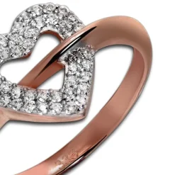 GoldDream Gold Ring Gr.58 Herz Zirkonia 333er Rosegold GDR521E58