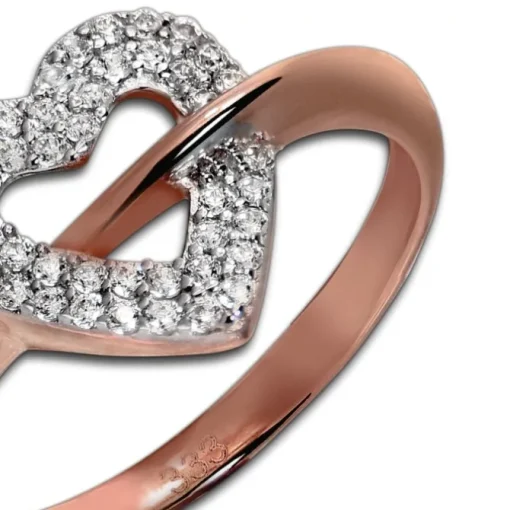 GoldDream Gold Ring Gr.58 Herz Zirkonia 333er Rosegold GDR521E58