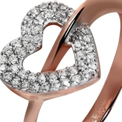 GoldDream Gold Ring Gr.58 Herz Zirkonia 333er Rosegold GDR521E58