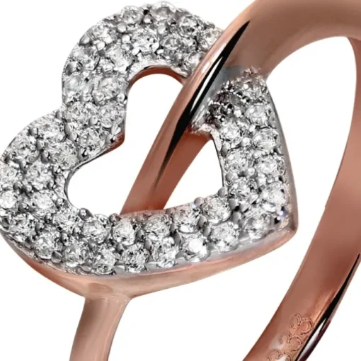 GoldDream Gold Ring Gr.58 Herz Zirkonia 333er Rosegold GDR521E58