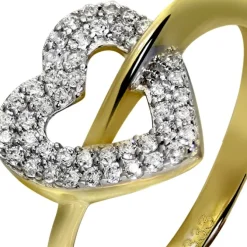 GoldDream Gold Ring Gr.58 Herz Zirkonia 333er Gelbgold GDR521Y58