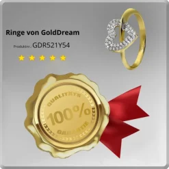 GoldDream Gold Ring Gr.54 Herz Zirkonia 333er Gelbgold GDR521Y54