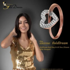 GoldDream Gold Ring Gr.60 Herz Zirkonia 333er Rosegold GDR521E60