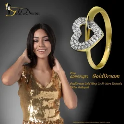 GoldDream Gold Ring Gr.54 Herz Zirkonia 333er Gelbgold GDR521Y54