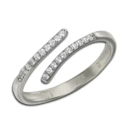 GoldDream Gold Ring Gr.56 Line Zirkonia weiß 333er Weißgold GDR524J56