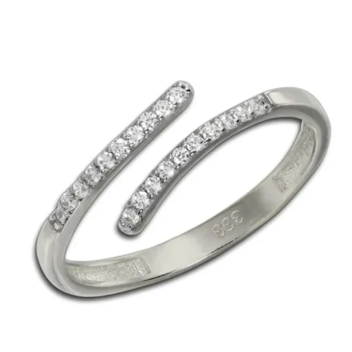 GoldDream Gold Ring Gr.54 Line Zirkonia weiß 333er Weißgold GDR524J54