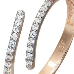 GoldDream Gold Ring Gr.60 Line Zirkonia weiß 333er Roségold GDR524E60