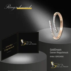 GoldDream Gold Ring Gr.60 Line Zirkonia weiß 333er Roségold GDR524E60