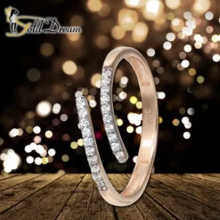 GoldDream Gold Ring Gr.60 Line Zirkonia weiß 333er Roségold GDR524E60