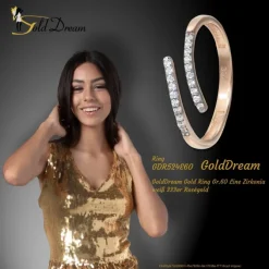 GoldDream Gold Ring Gr.60 Line Zirkonia weiß 333er Roségold GDR524E60